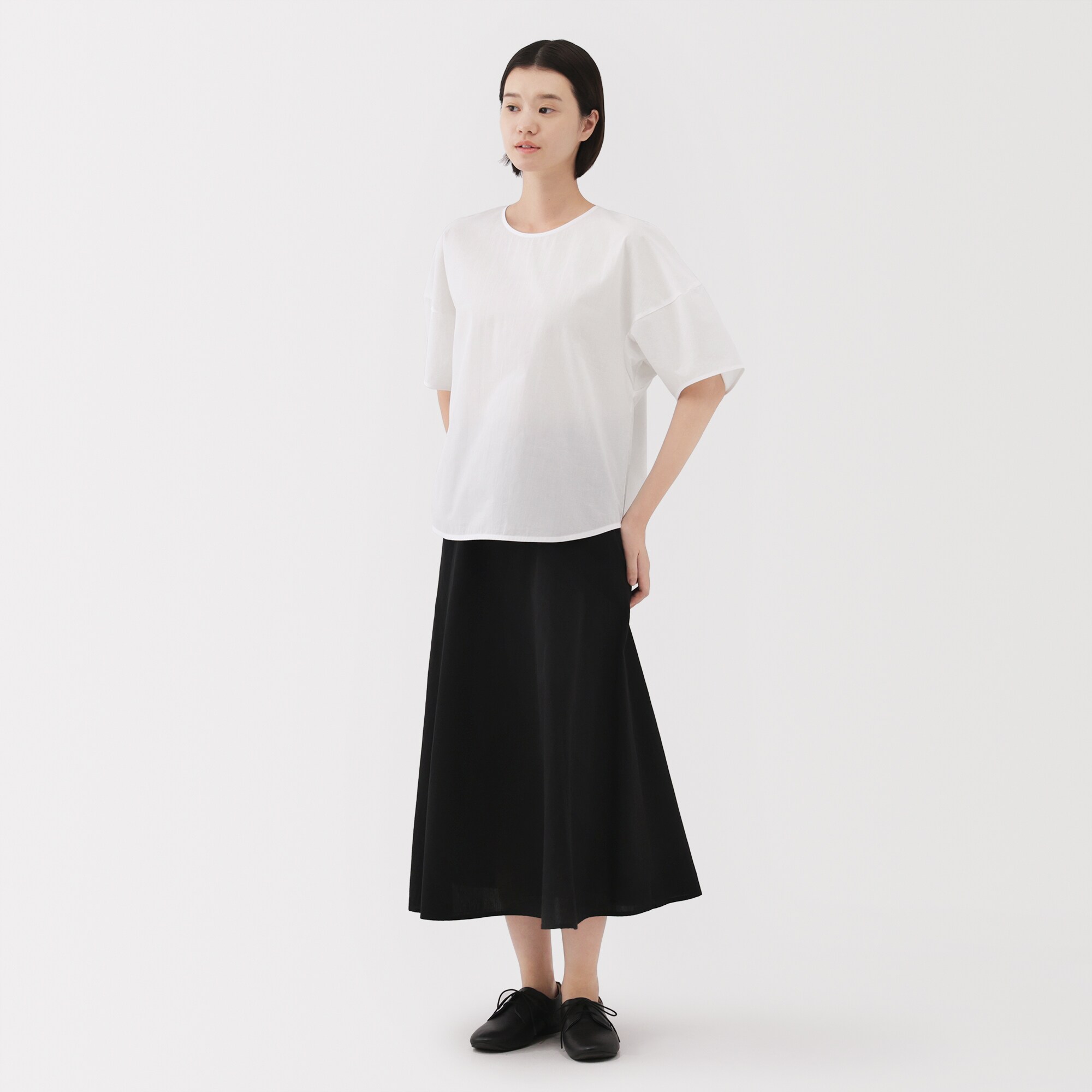 MUJI (無印良品) - 無印良品   涼感   半袖ブラウス　L2点他 MUJI (無印良品) - 無印良品 涼感 半袖ブラウス L2点他の通販 by