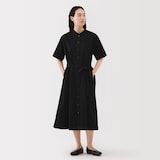 婦人　涼感　半袖シャツワンピース