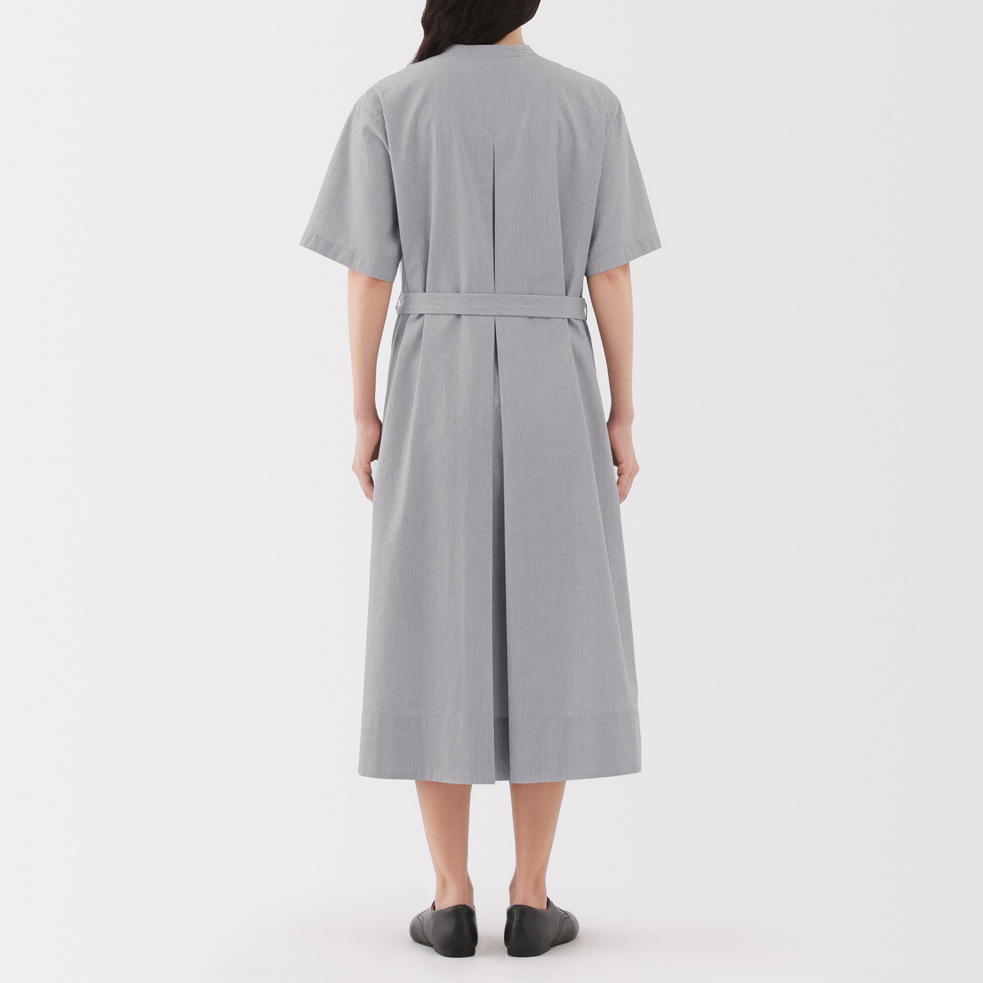 婦人　涼感　半袖シャツワンピース