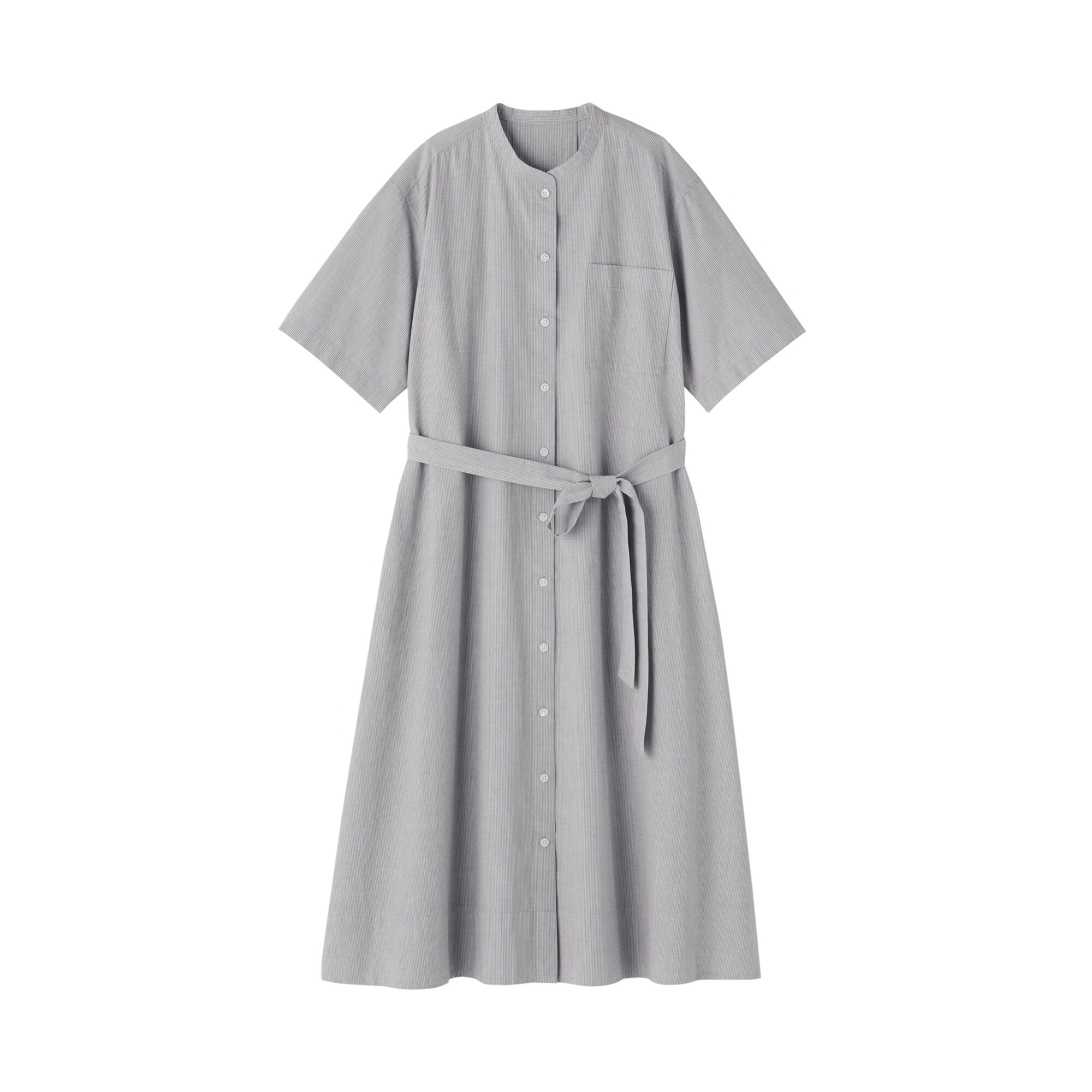 婦人　涼感　半袖シャツワンピース