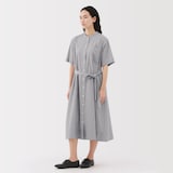 婦人　涼感　半袖シャツワンピース