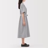 婦人　涼感　半袖シャツワンピース