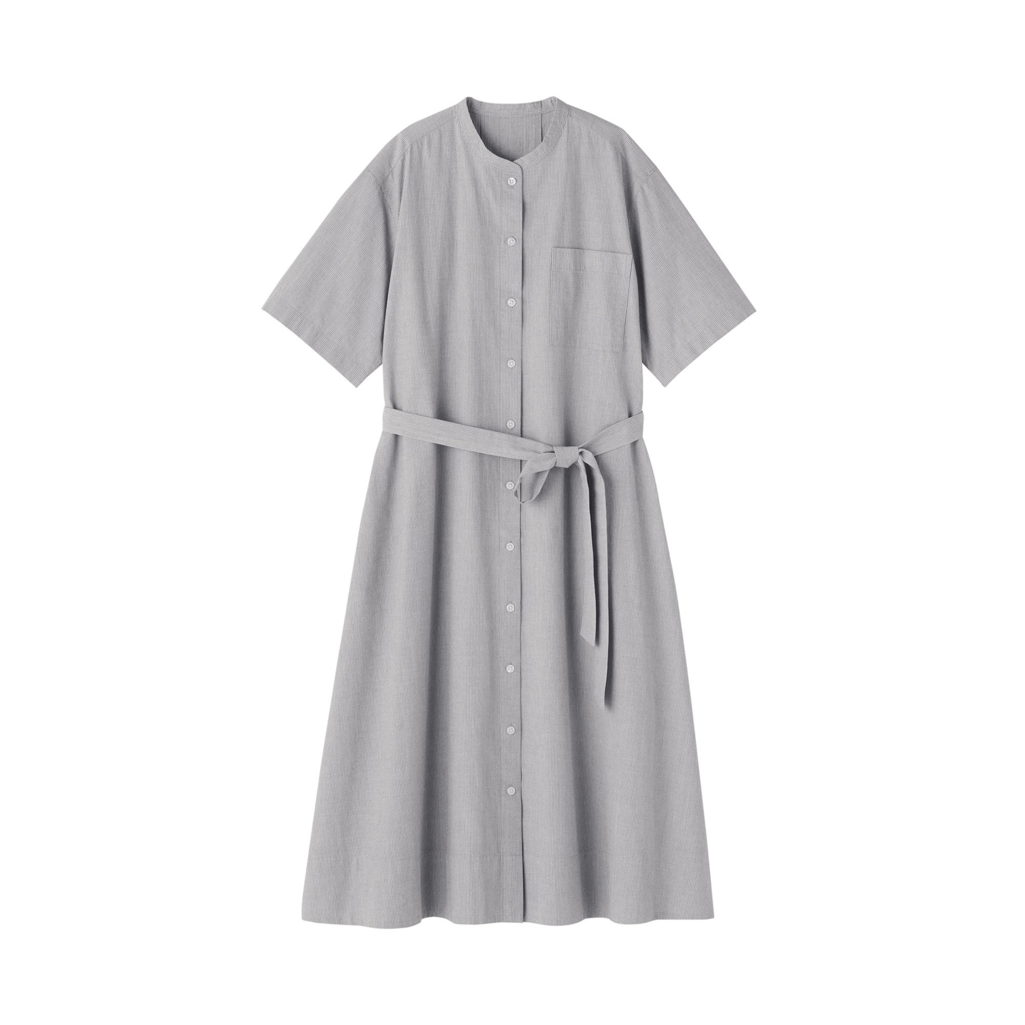 婦人　涼感　半袖シャツワンピース