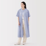 婦人　涼感　半袖シャツワンピース