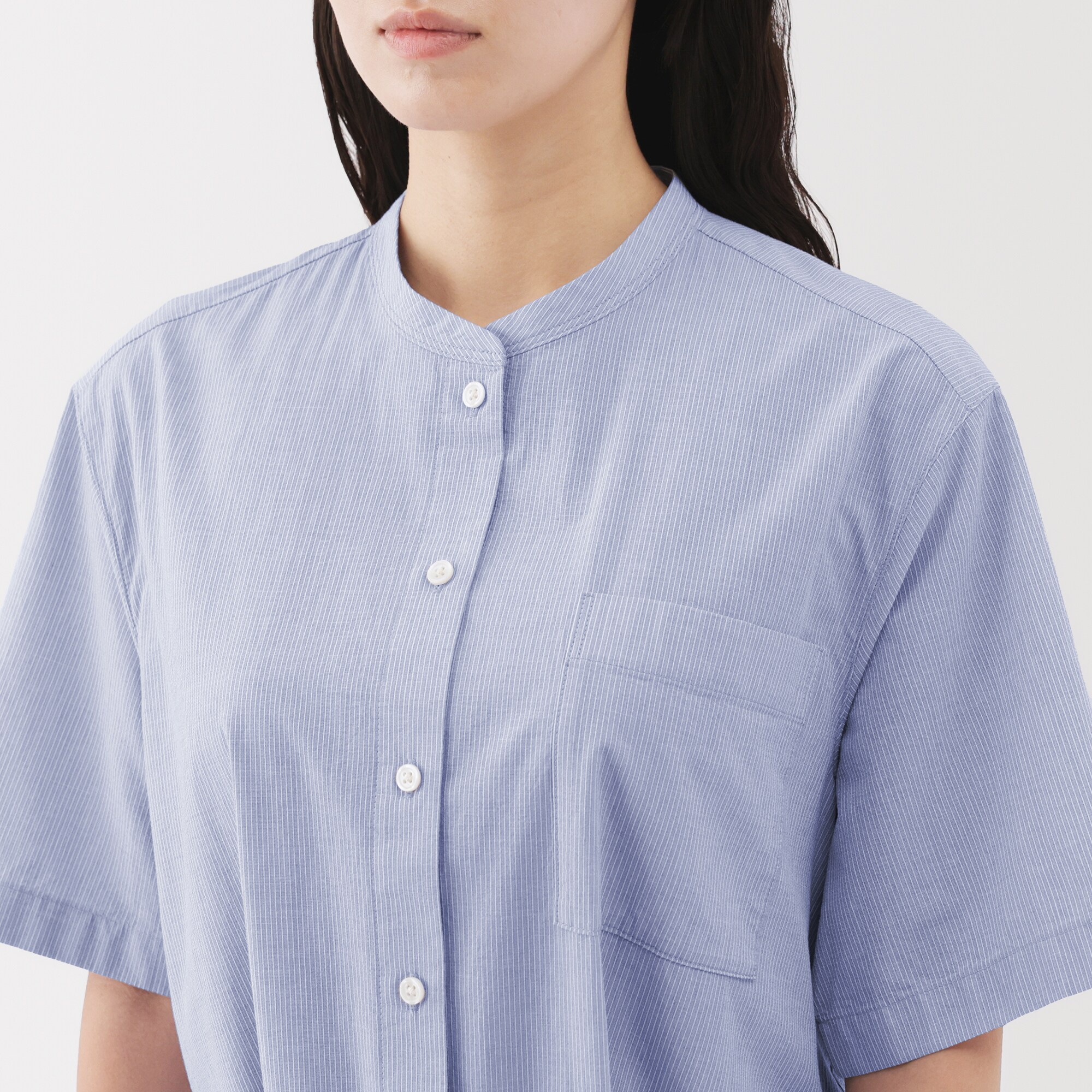 婦人　涼感　半袖シャツワンピース