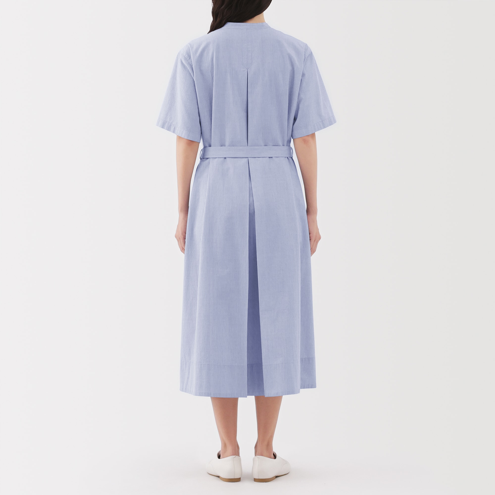 婦人　涼感　半袖シャツワンピース