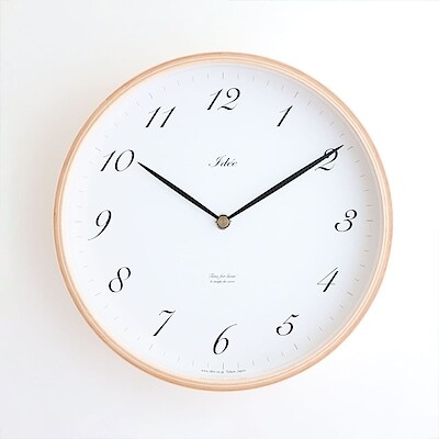 ［ＩＤＥＥ］ＩＤＥＥ　ＴＩＭＩＮＧ　掛け時計　２５０ｍｍ　アラビア数字（ウッド）