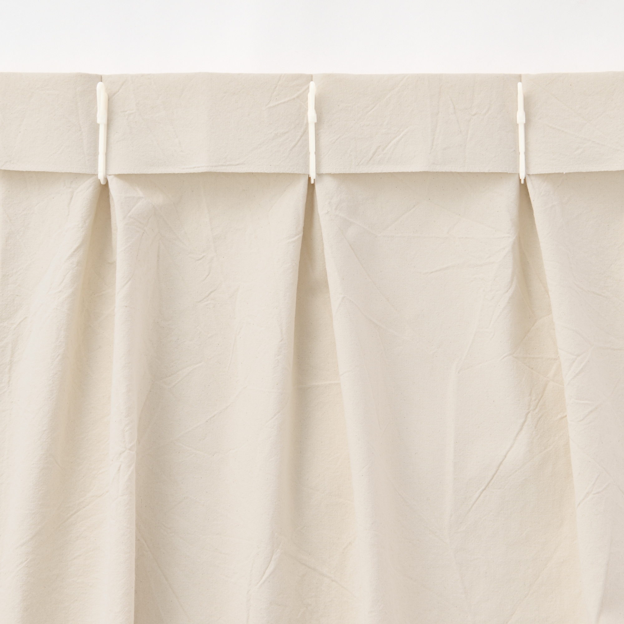 綿洗いざらし平織プリーツカーテン／グリーン