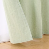 綿洗いざらし平織ノンプリーツカーテン／グリーン