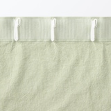 綿洗いざらし平織ノンプリーツカーテン／グリーン