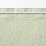 綿洗いざらし平織ノンプリーツカーテン／グリーン