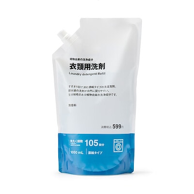 植物由来の洗浄成分　衣類用洗剤　詰替え用　１０５０ｍｌ