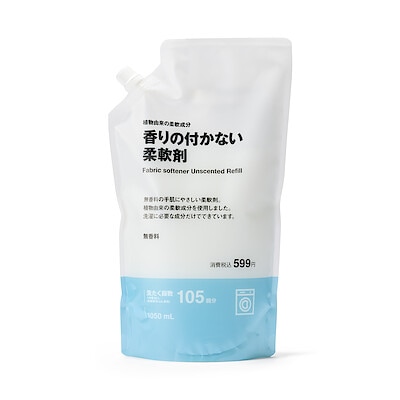 植物由来の柔軟成分　香りの付かない柔軟剤　詰替え用　１０５０ｍｌ