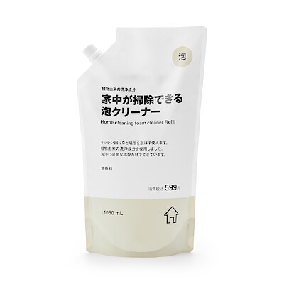 植物由来の洗浄成分　家中が掃除できる泡クリーナー　詰替え用　１０５０ｍｌ