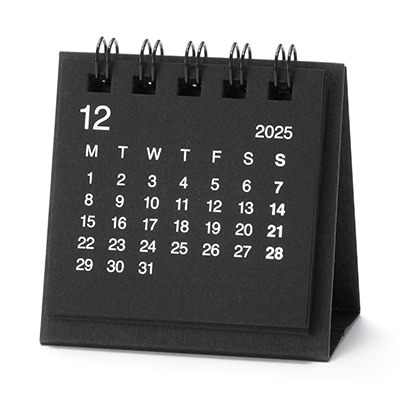 デスクトップミニカレンダー・２０２５年１２月～２０２６年１２月　月曜始まり・約６０×６０ｍｍ・卓上用