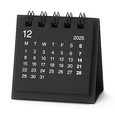 【８月下旬発売予定】デスクトップミニカレンダー・２０２５年１２月～２０２６年１２月　月曜始まり・約６０×６０ｍｍ・卓上用