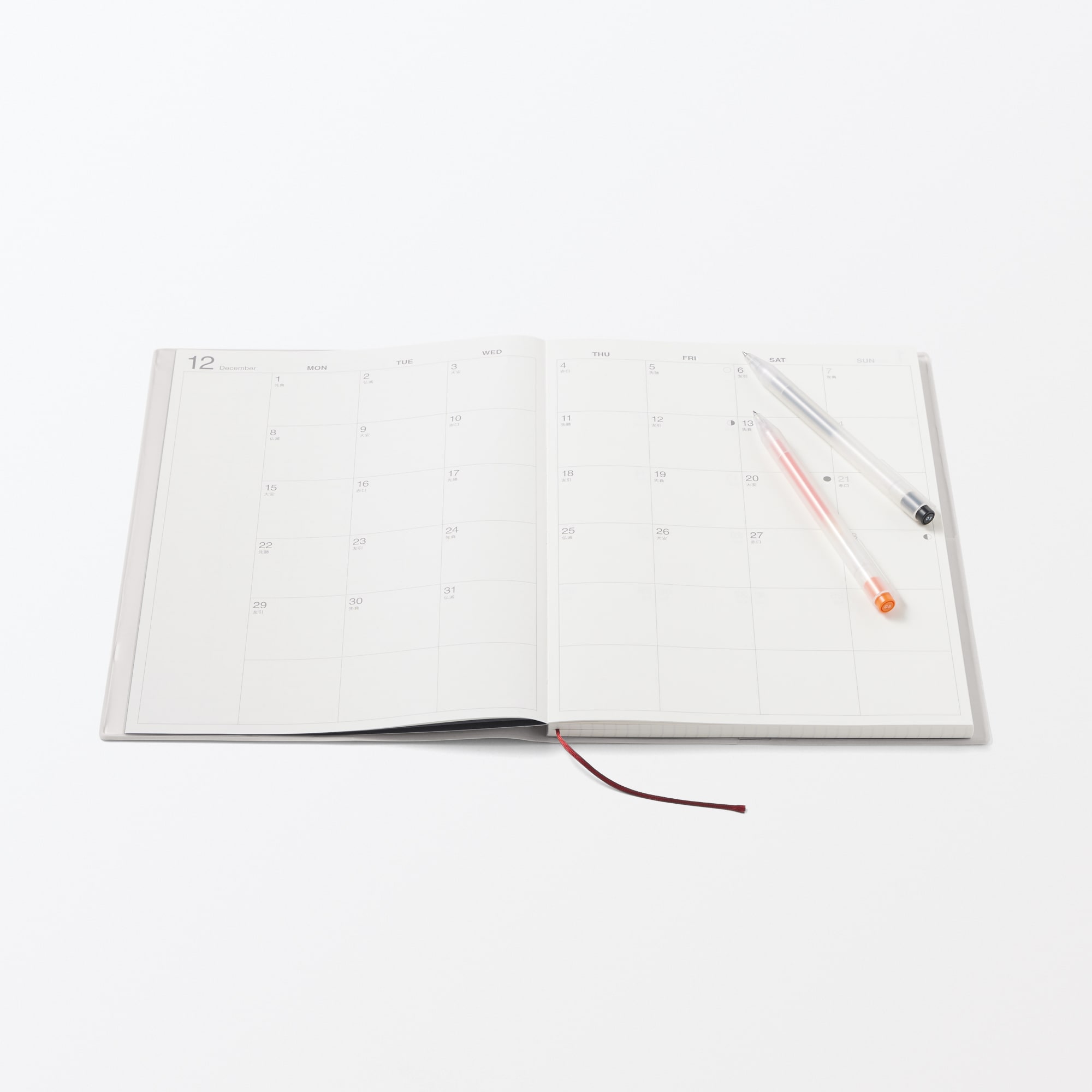 月曜始まりマンスリー／ウィークリースケジュール帳・２０２５年１２月始まり