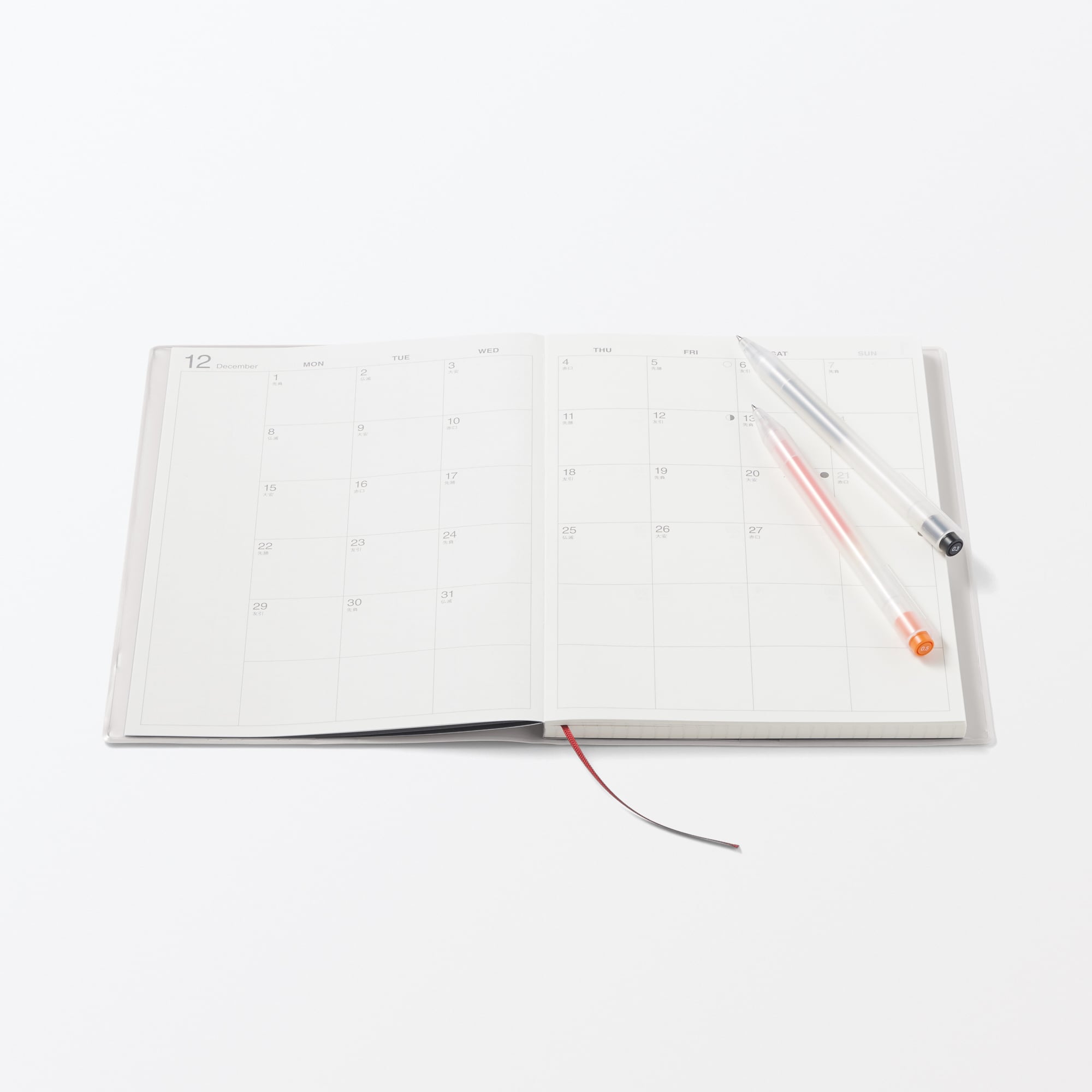 月曜始まりマンスリー／ウィークリースケジュール帳・２０２５年１２月始まり