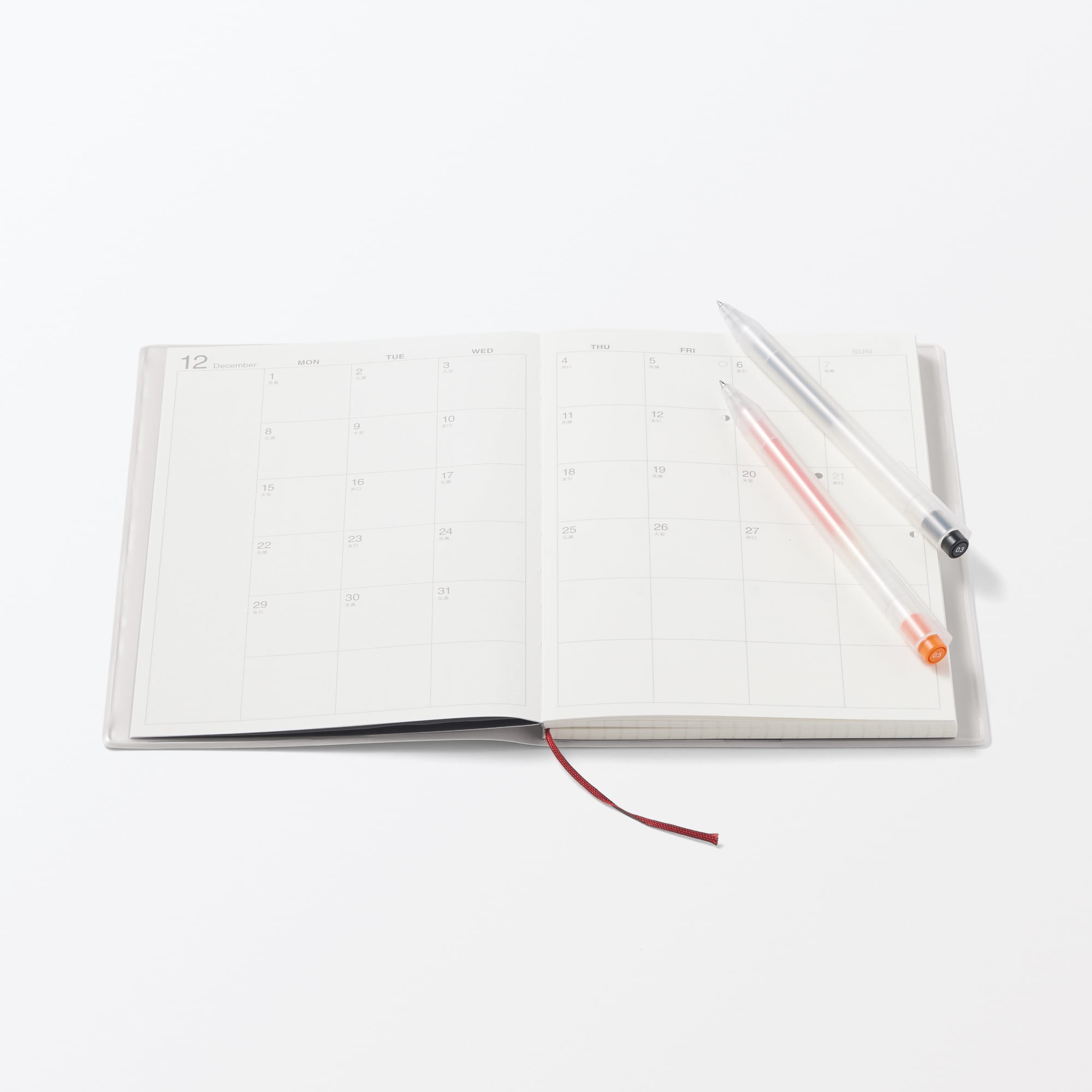 月曜始まりマンスリー／ウィークリースケジュール帳・２０２５年１２月始まり