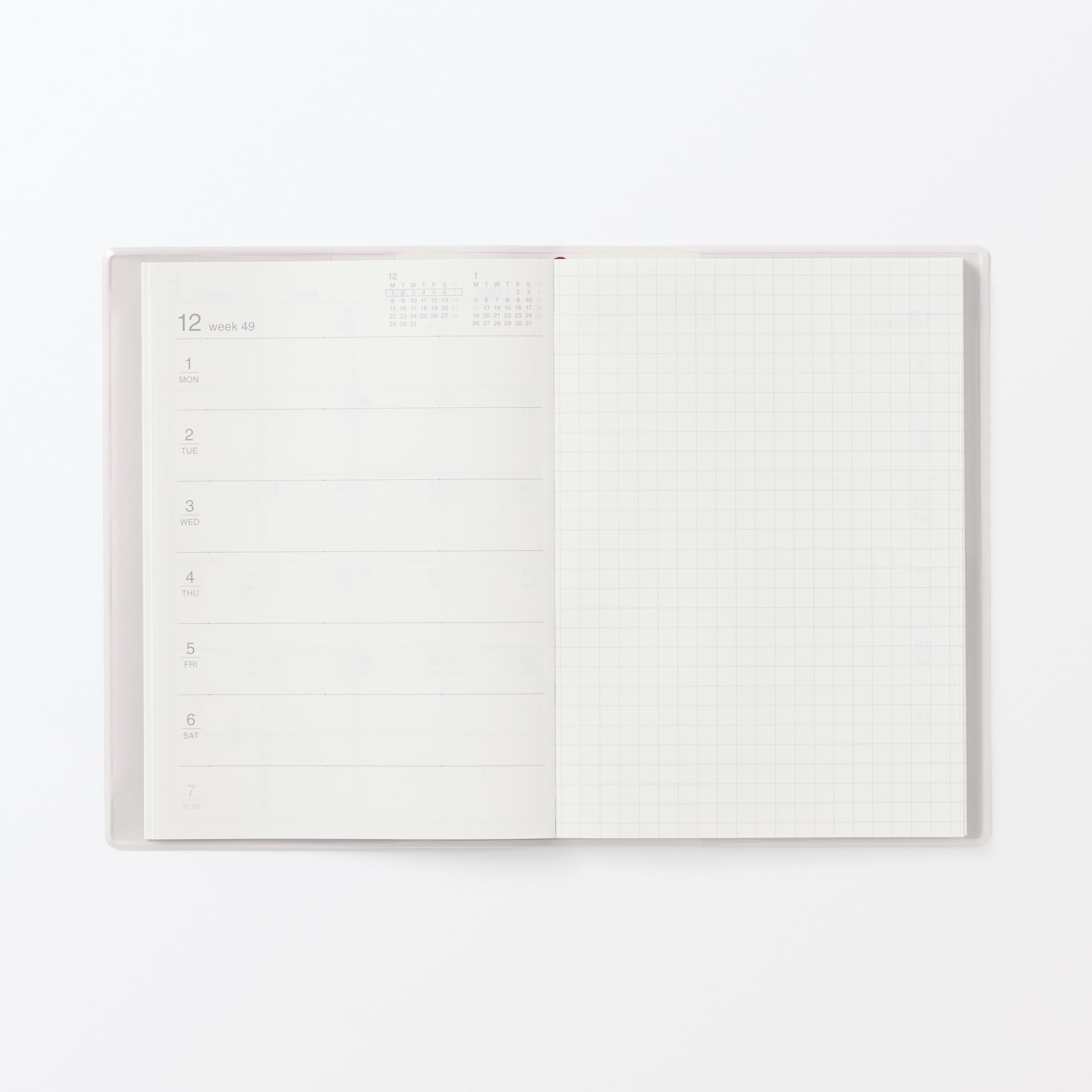 月曜始まりマンスリー／ウィークリースケジュール帳・２０２５年１２月始まり