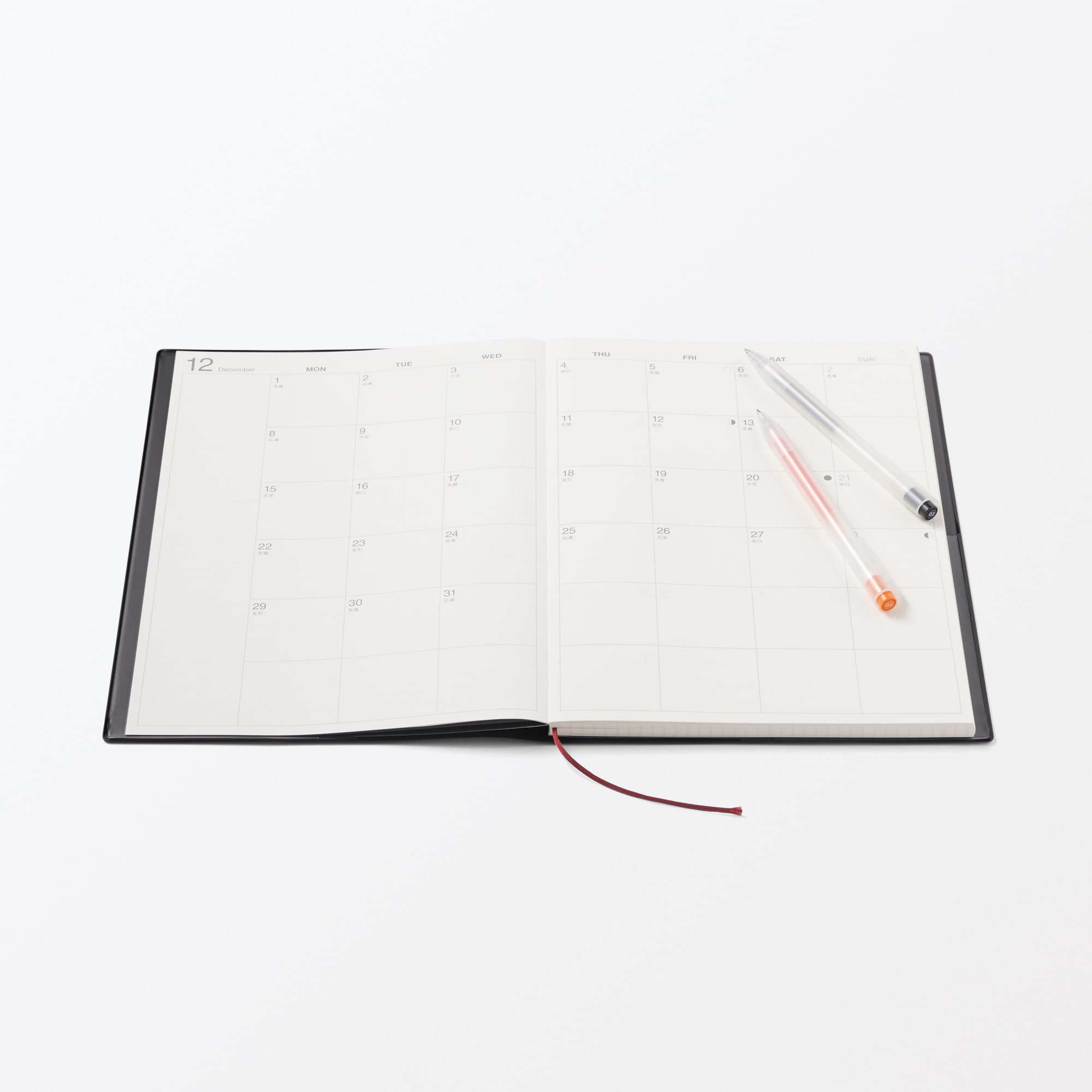月曜始まりマンスリー／ウィークリースケジュール帳・２０２５年１２月始まり