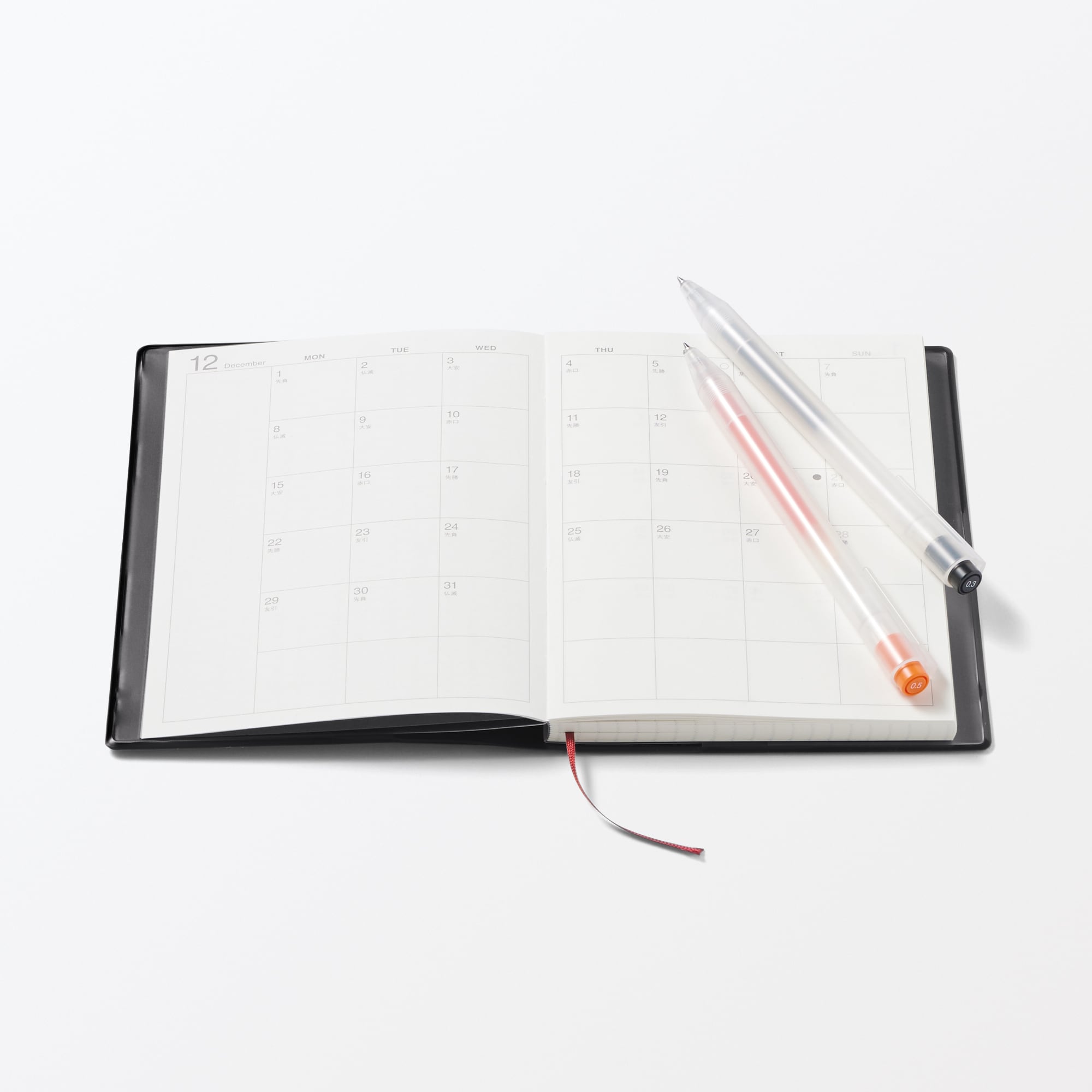 月曜始まりマンスリー／ウィークリースケジュール帳・２０２５年１２月始まり