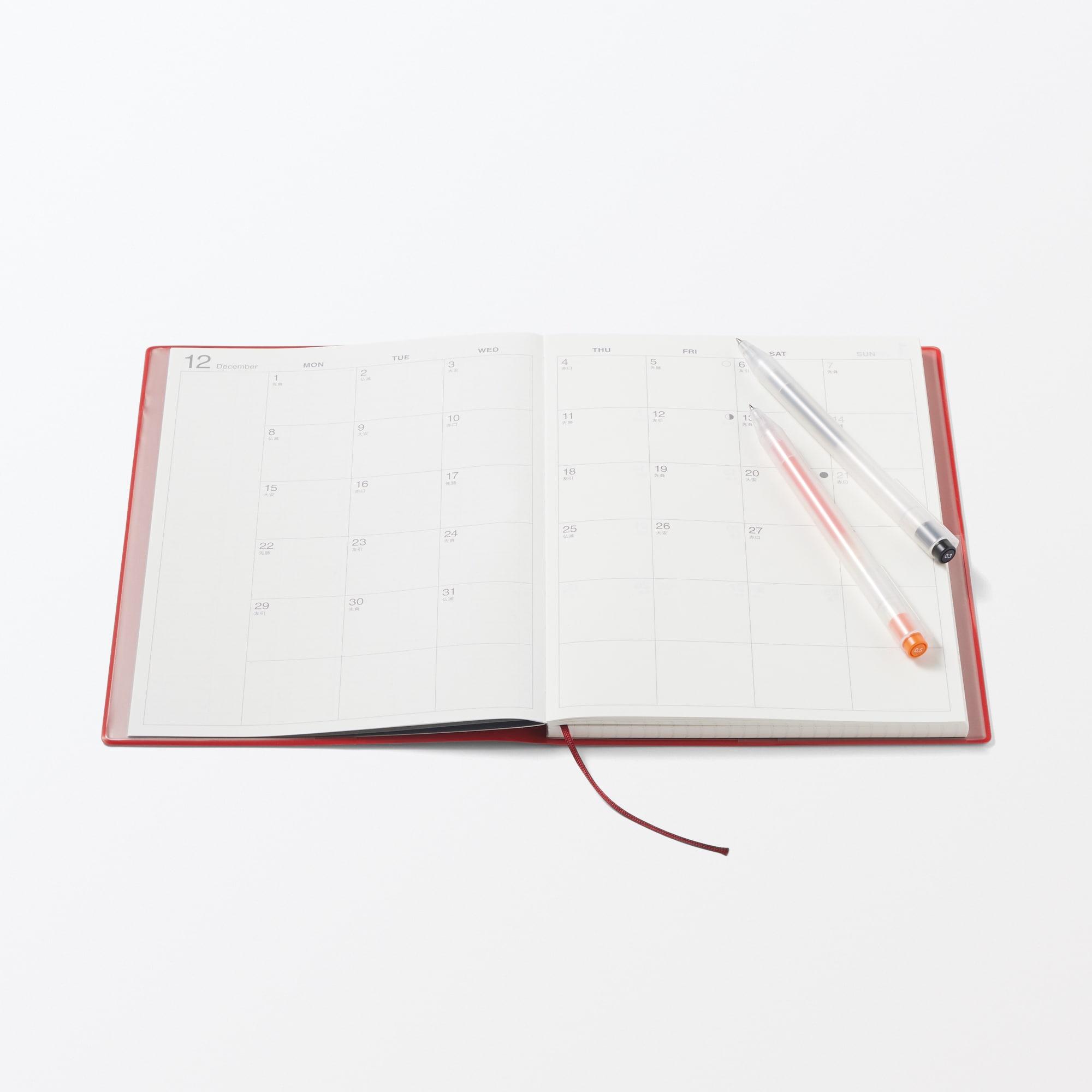 月曜始まりマンスリー／ウィークリースケジュール帳・２０２５年１２月始まり