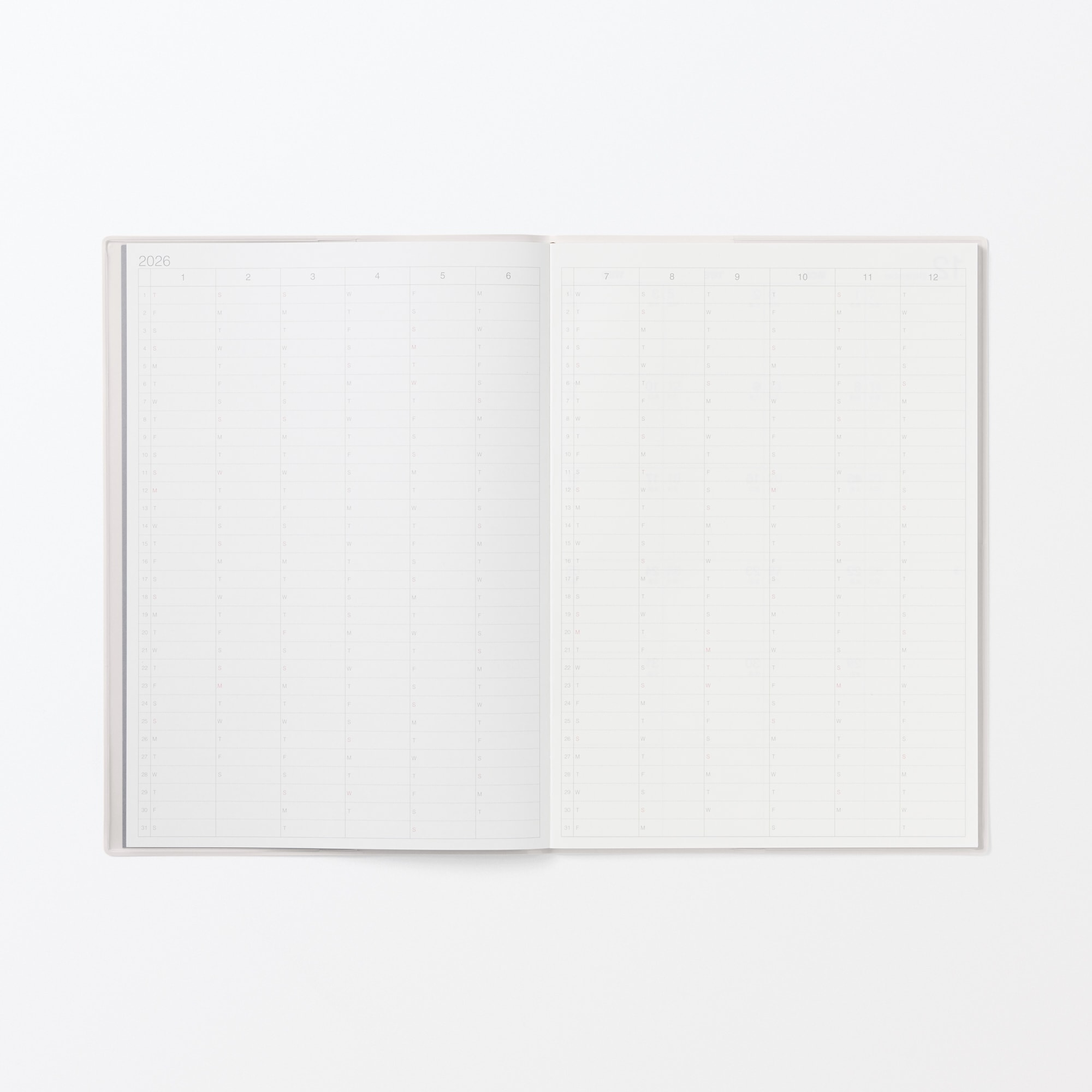 月曜始まりマンスリースケジュール帳・２０２５年１２月始まり