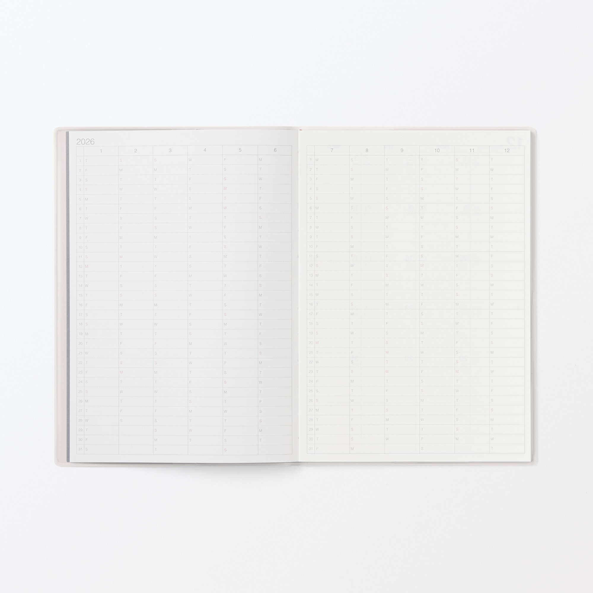 月曜始まりマンスリースケジュール帳・２０２５年１２月始まり