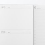 一覧できるスケジュール帳・マンスリー／デイリー・２０２５年１２月始まり