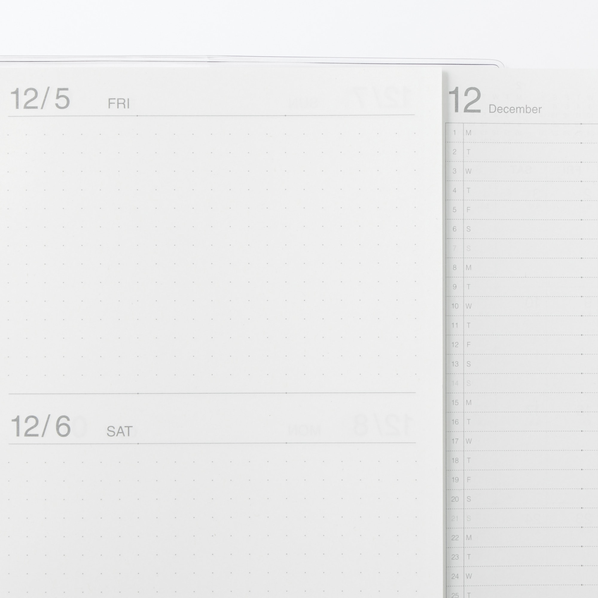 一覧できるスケジュール帳・マンスリー／デイリー・２０２５年１２月始まり