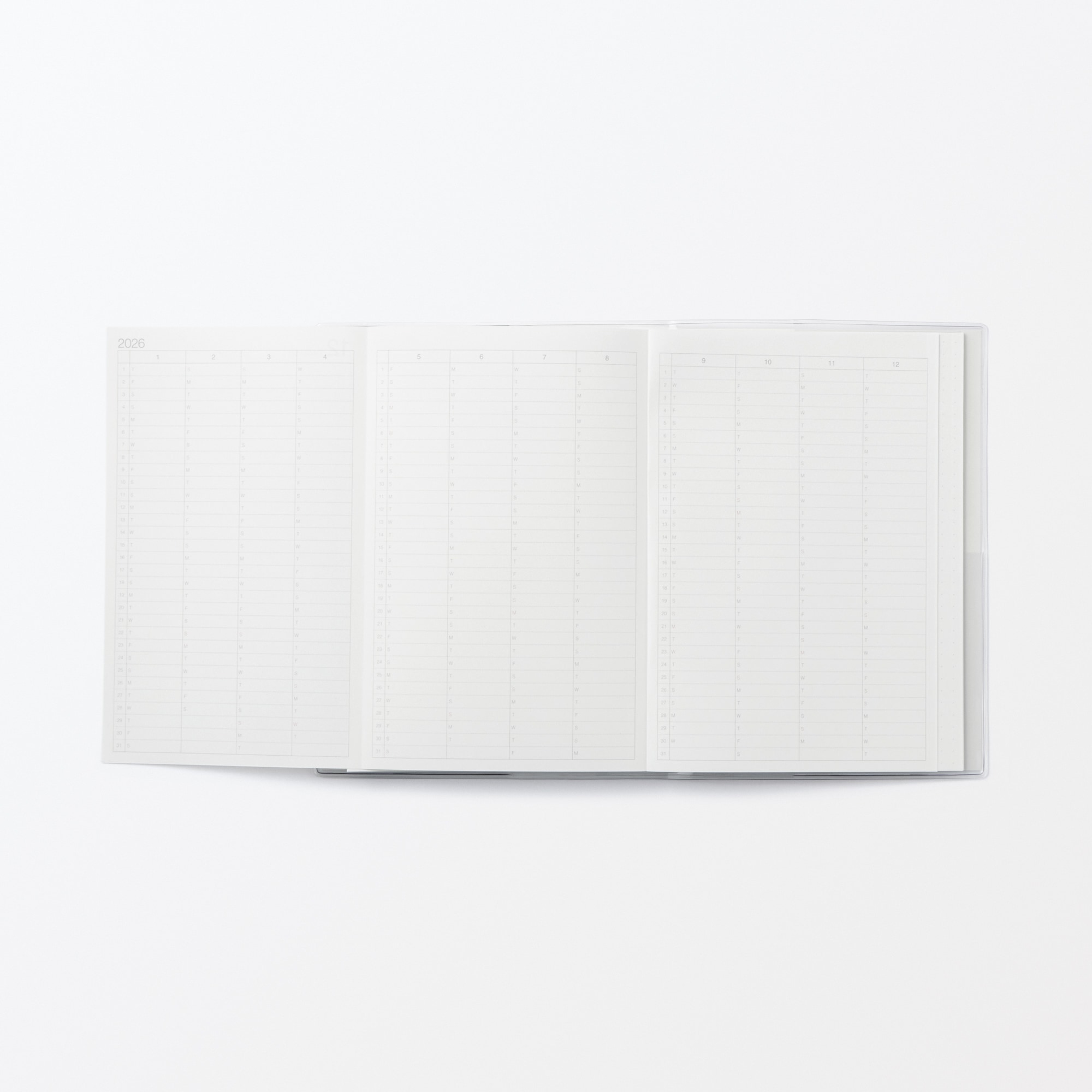 一覧できるスケジュール帳・マンスリー／デイリー・２０２５年１２月始まり