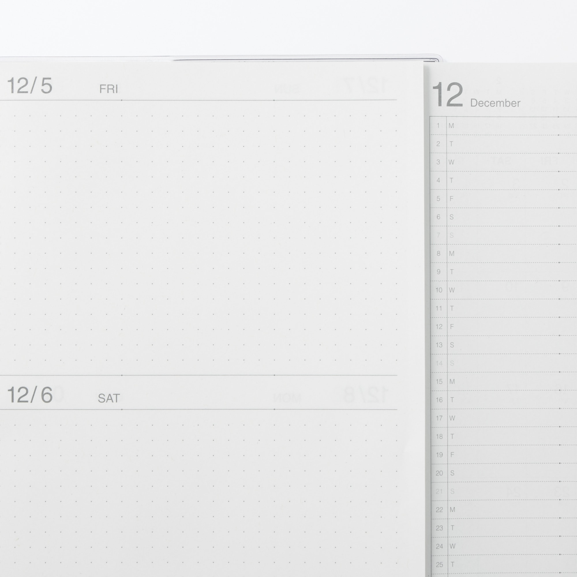 一覧できるスケジュール帳・マンスリー／デイリー・２０２５年１２月始まり