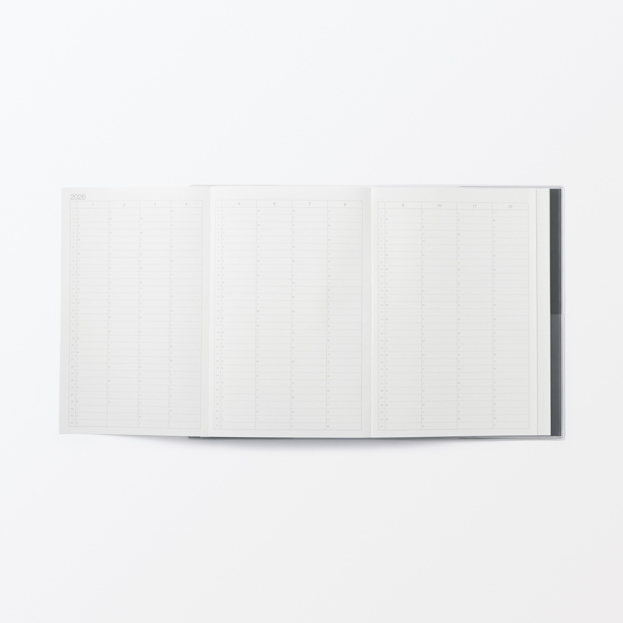 一覧できるスケジュール帳・マンスリー／デイリー・２０２５年１２月始まり