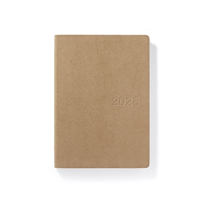 【Ａ５】スエード調月曜始まりマンスリー／ウィークリースケジュール帳・２０２５年１２月