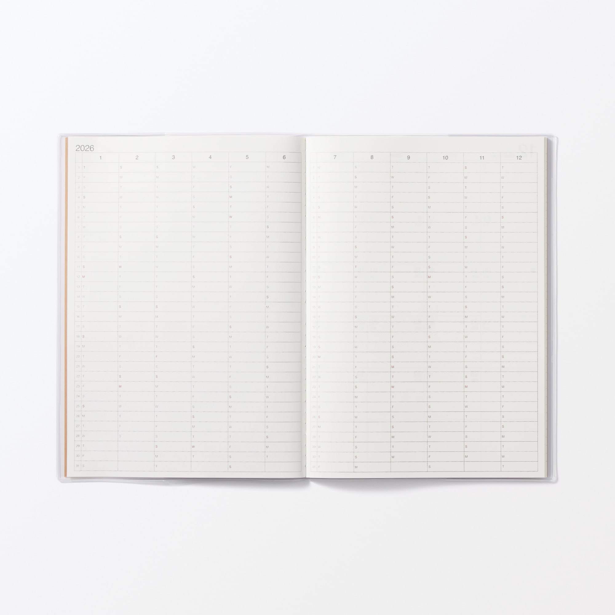 日曜始まりマンスリースケジュール帳・２０２５年１２月始まり