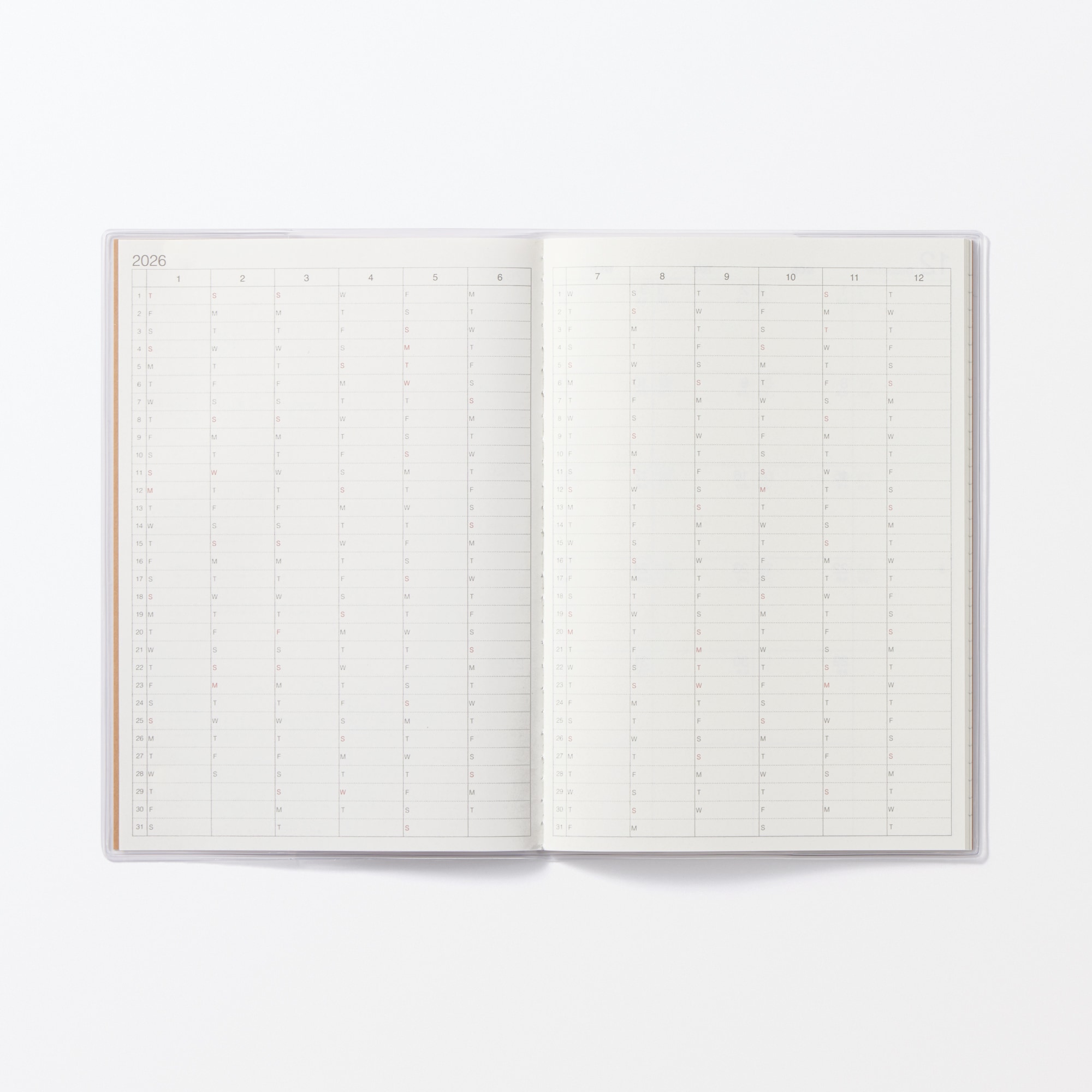 月曜始まりマンスリースケジュール帳・２０２５年１２月始まり