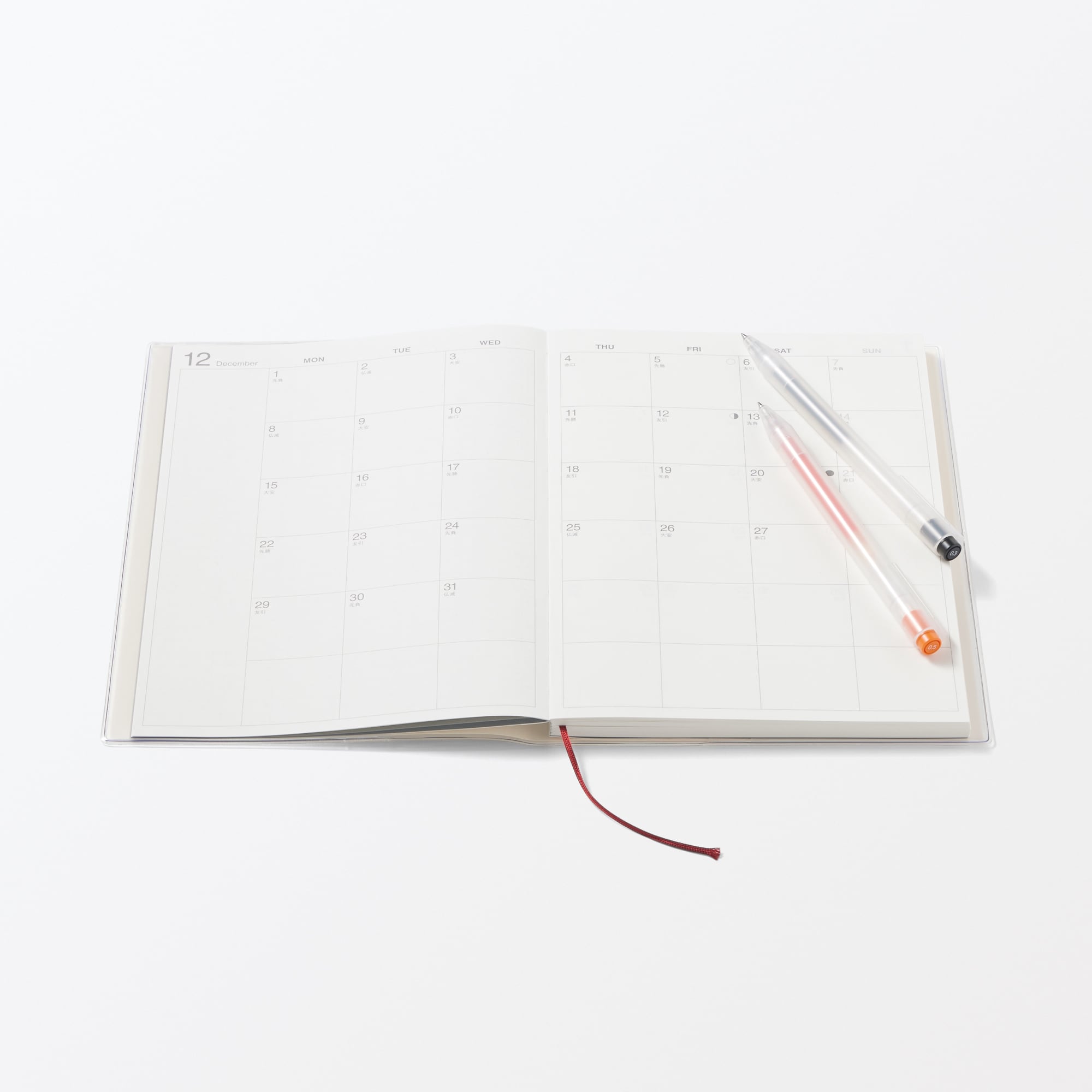 月曜始まりバーチカルスケジュール帳・２０２５年１２月始まり