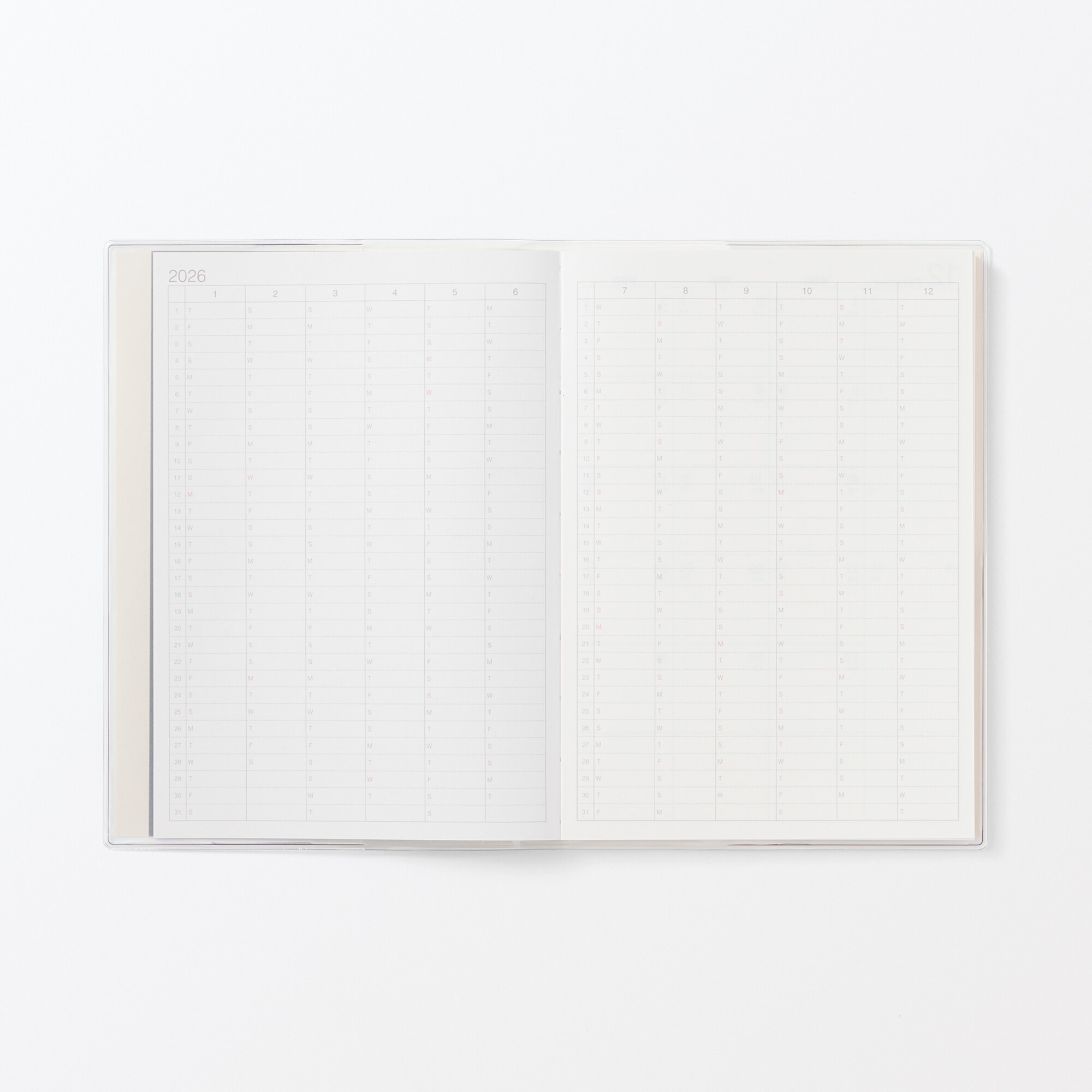 月曜始まりバーチカルスケジュール帳・２０２５年１２月始まり