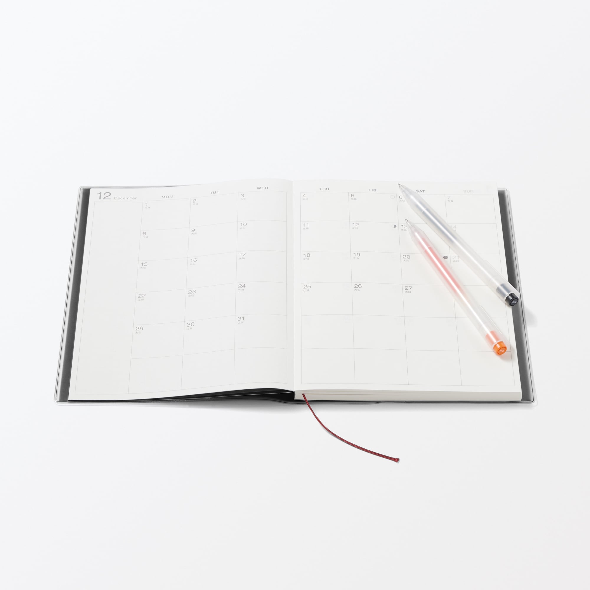 月曜始まりバーチカルスケジュール帳・２０２５年１２月始まり