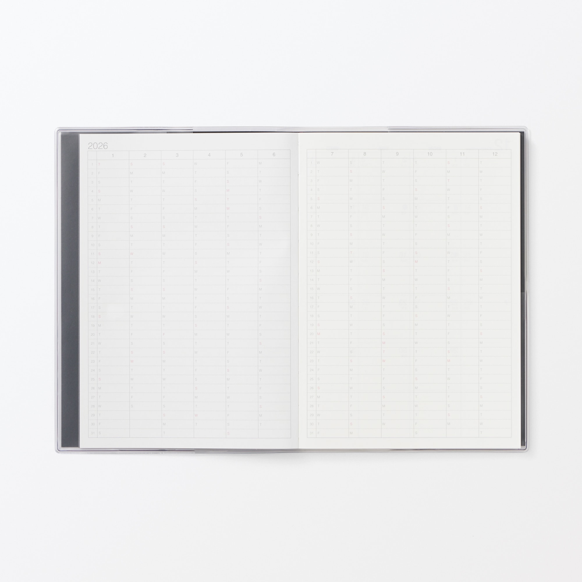 月曜始まりバーチカルスケジュール帳・２０２５年１２月始まり