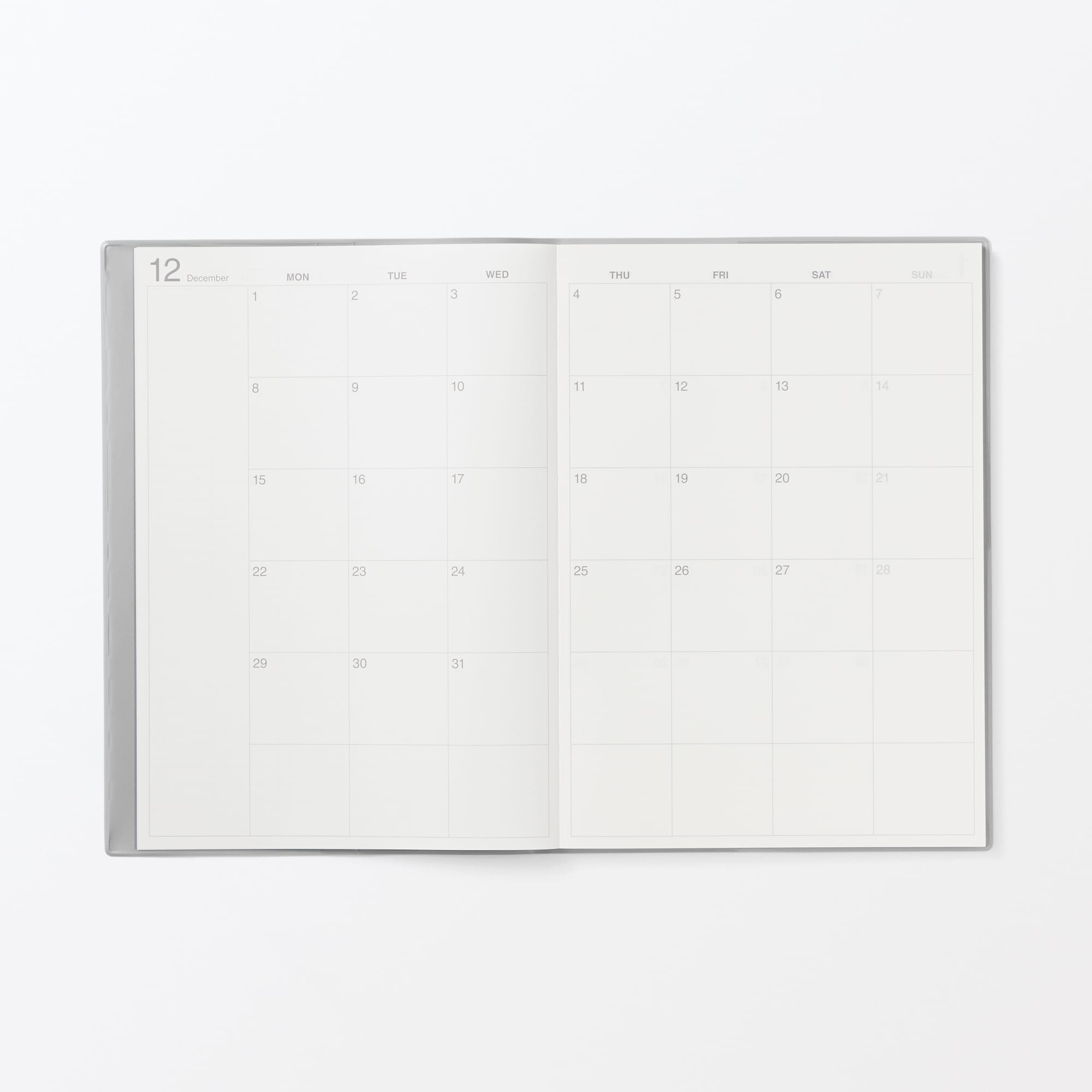 月曜始まりマンスリー／ウィークリースケジュール帳・２０２５年１２月始まり