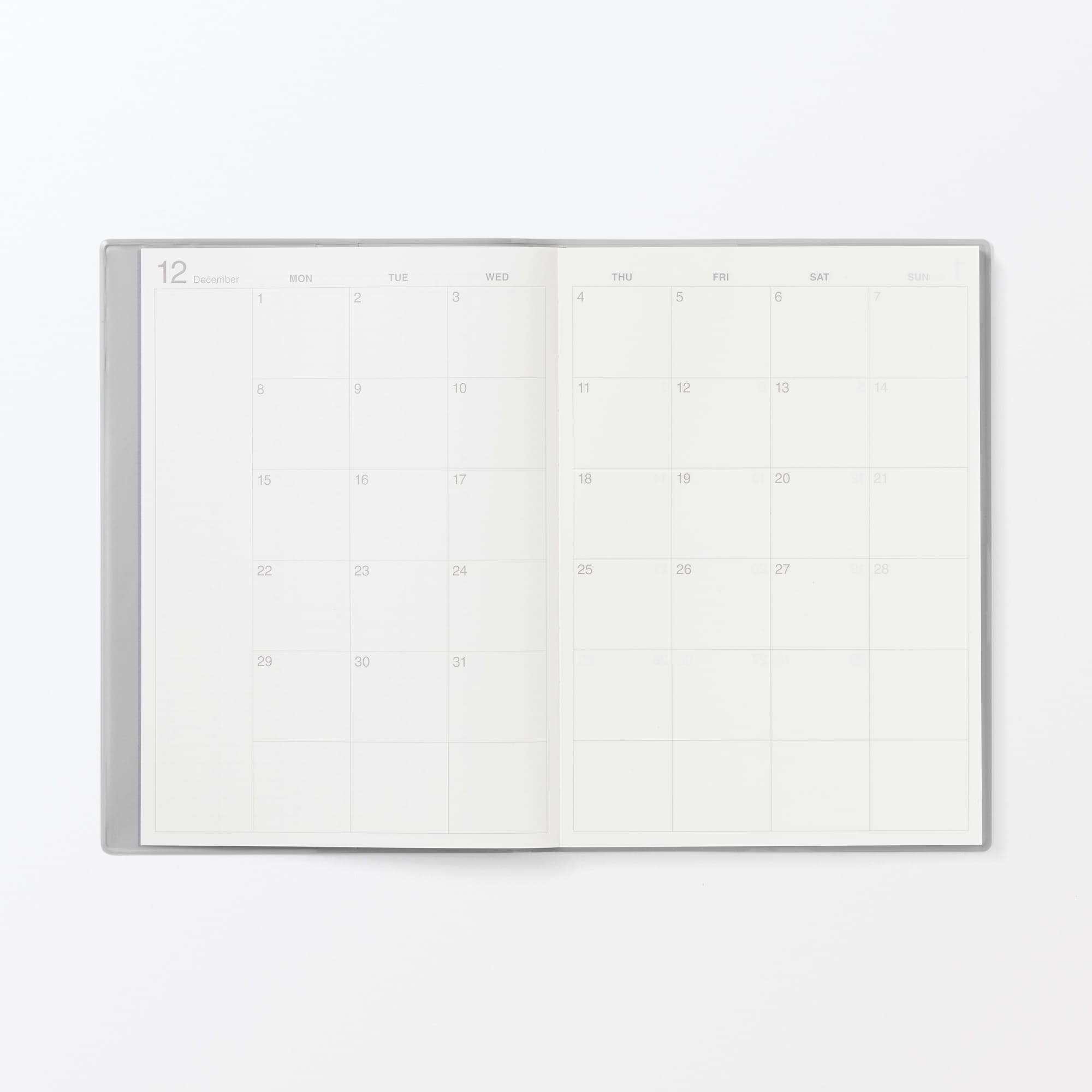 月曜始まりマンスリー／ウィークリースケジュール帳・２０２５年１２月始まり