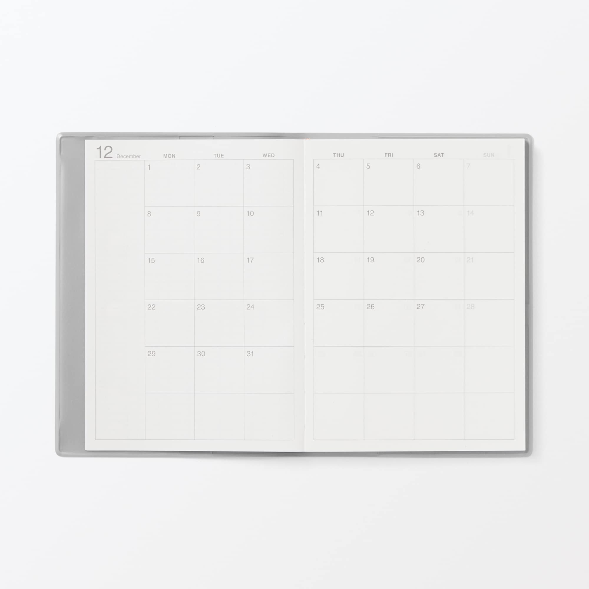 月曜始まりマンスリー／ウィークリースケジュール帳・２０２５年１２月始まり