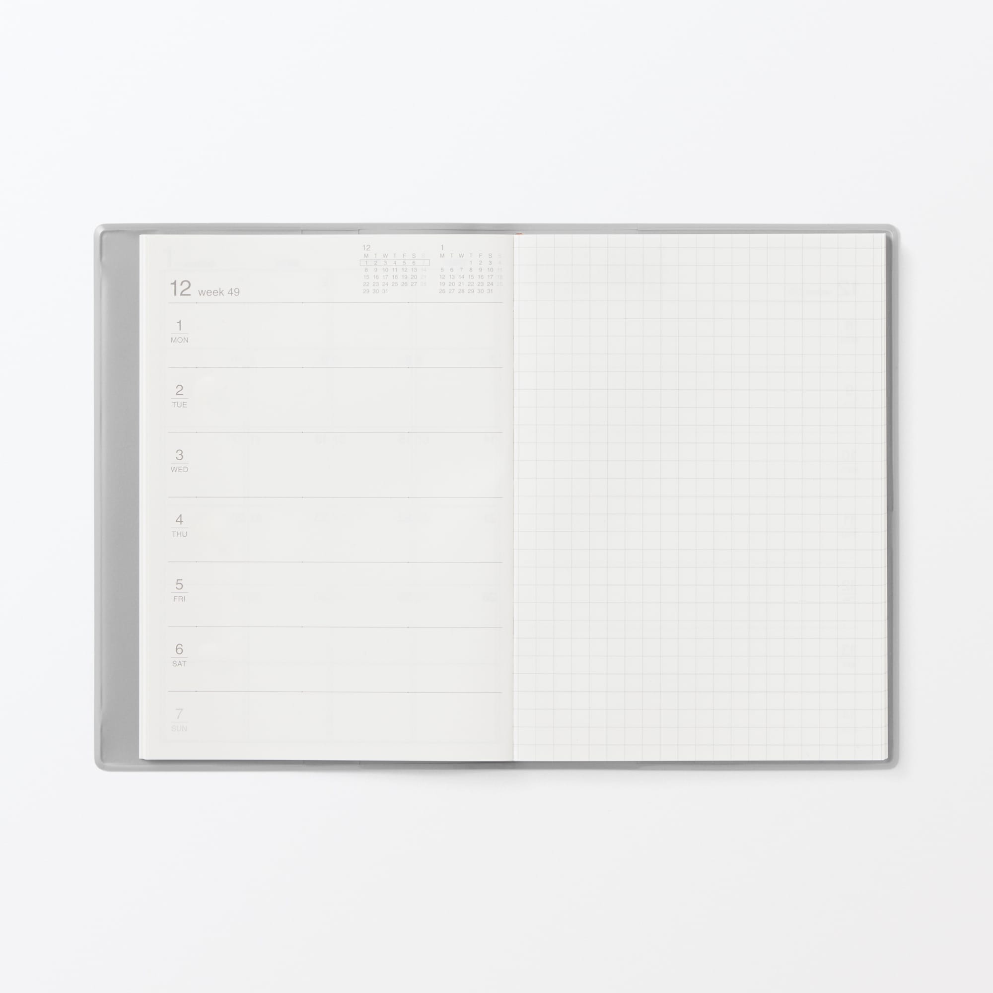 月曜始まりマンスリー／ウィークリースケジュール帳・２０２５年１２月始まり