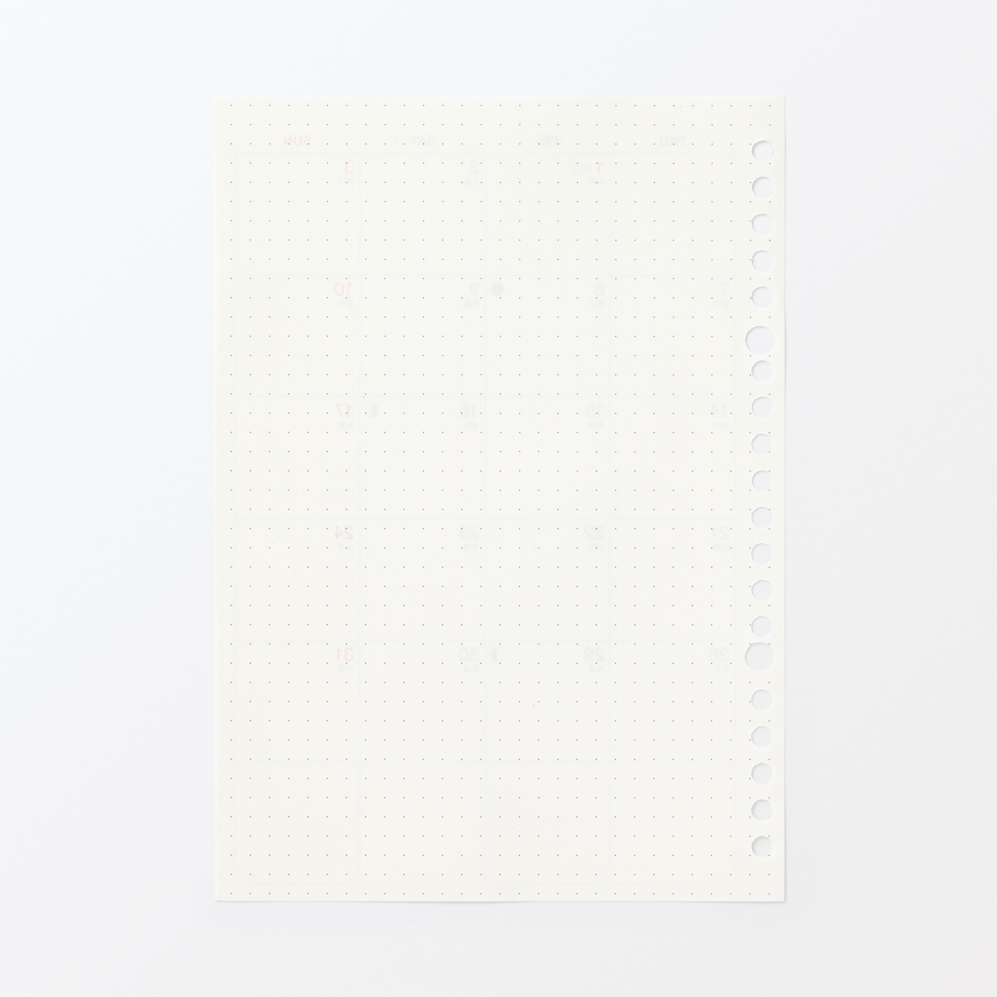 リフィルノート　リフィル　マンスリースケジュール・２０２５年１２月始まり