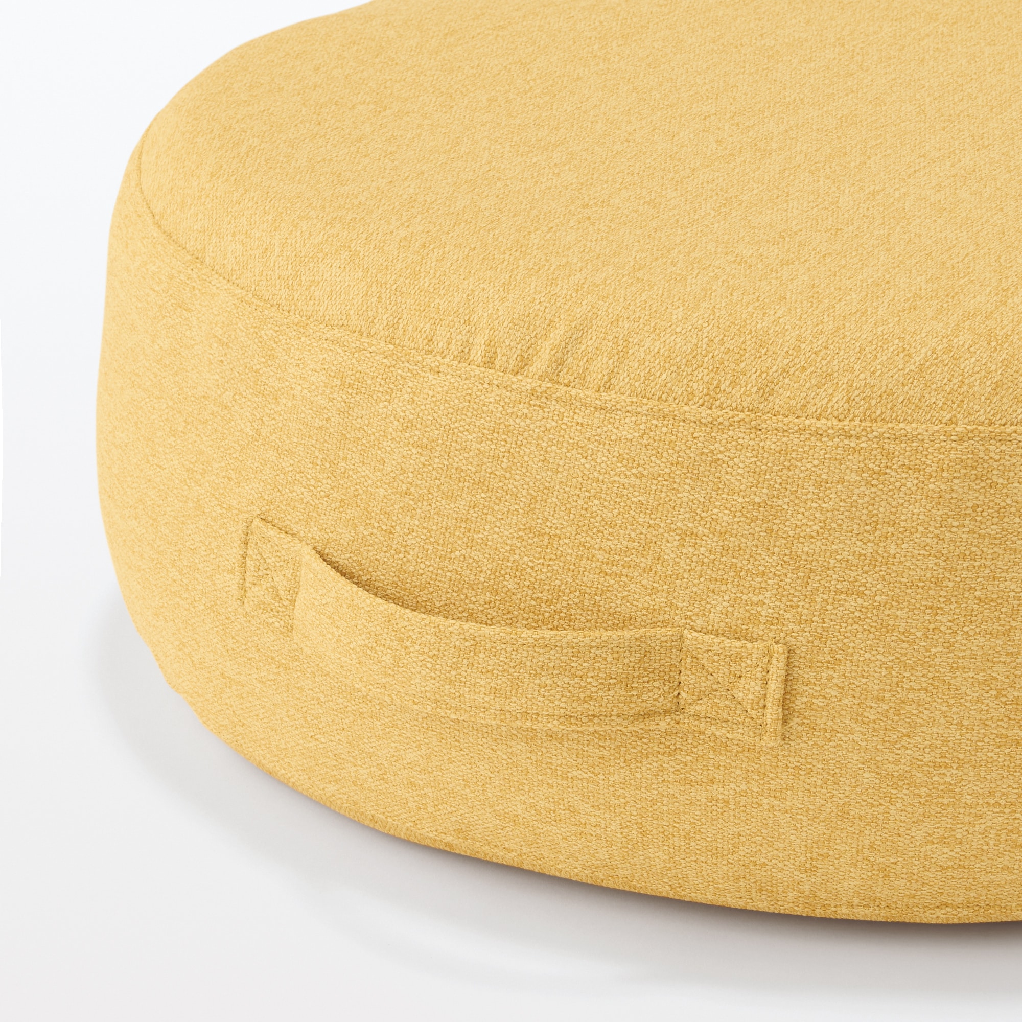 空気でできたフロアクッション　ポリエステル　イエロー