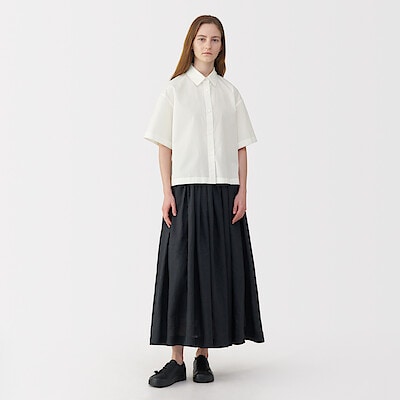 婦人　ポプリン半袖シャツ