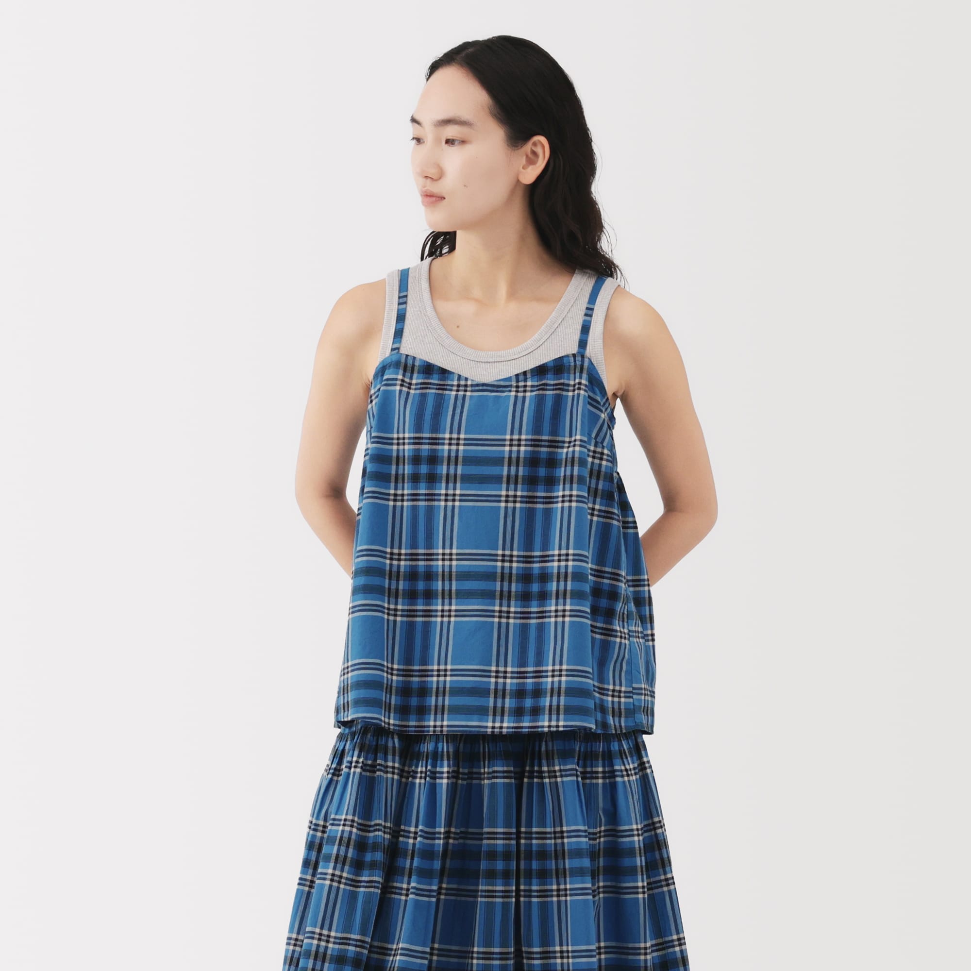 婦人 マドラスチェック キャミソールブラウス | 無印良品