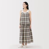 婦人　マドラスチェックフレアスカート